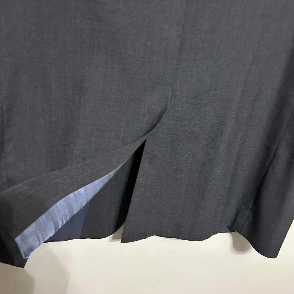 Lands End Blazer Mens 48R Charcoal Grey Two Button Jacket USA Preppy Old Luxury